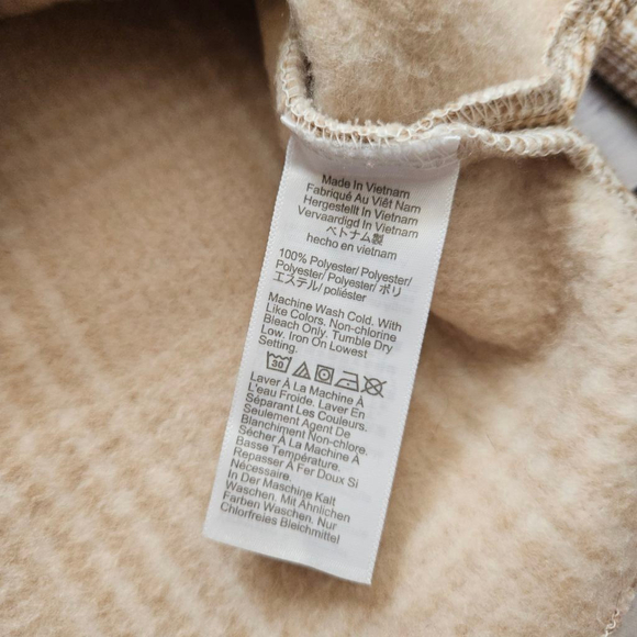 J. Crew Tan White Houndstooth Cowl Neck Neutral Capsule Sweater Womens Medium - Picture 3 of 5